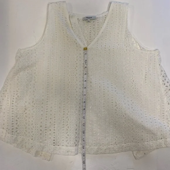 MADEWELL White Eyelet Open Back Swing Top - Picture 8 of 9